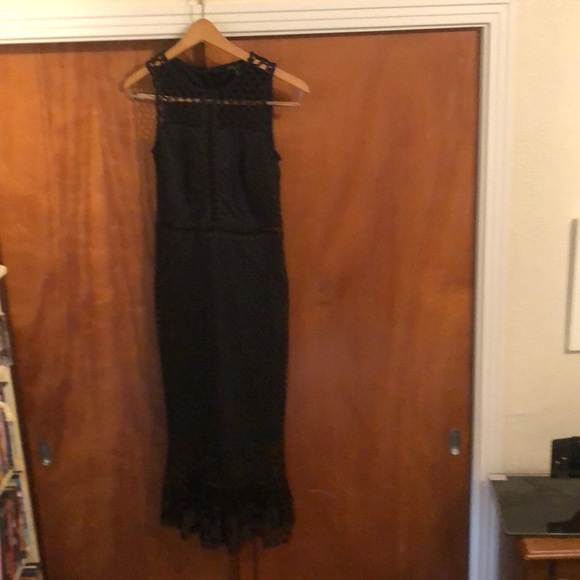 Navy with Black mesh highline Dress - Picture 3 of 4